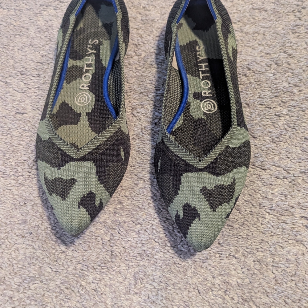 Rothy's Camo Point Toe Flats